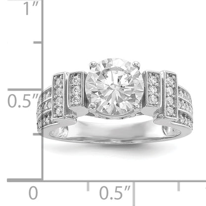 Sterlingsilber Rhodiniert Zirkonia Tiered Pavé‚äö Ring