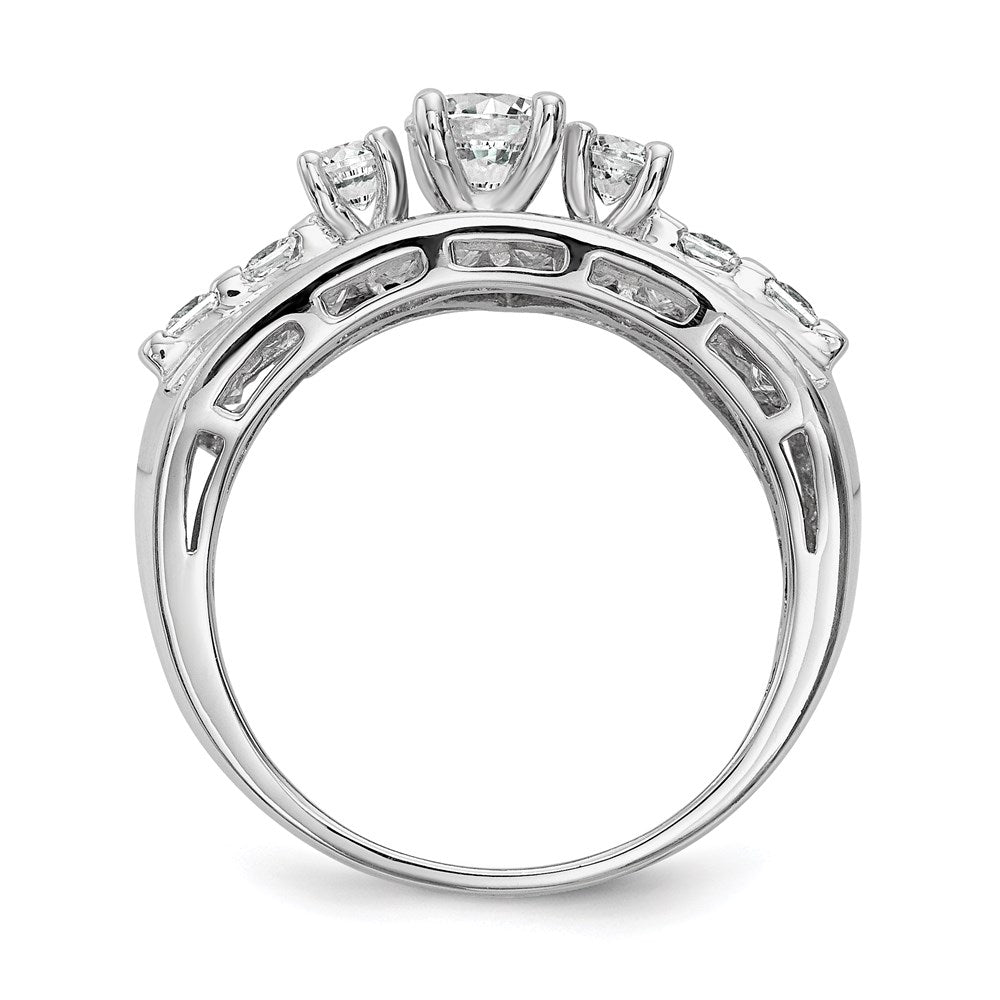 Sterlingsilber Rhodiniert Zirkonia Ring (size 6 Nur)