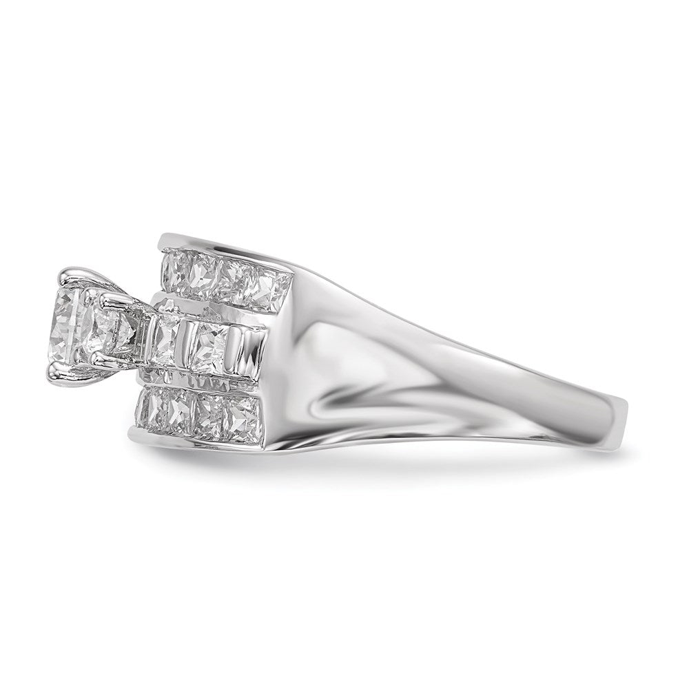 Sterlingsilber Rhodiniert Zirkonia Ring (size 6 Nur)