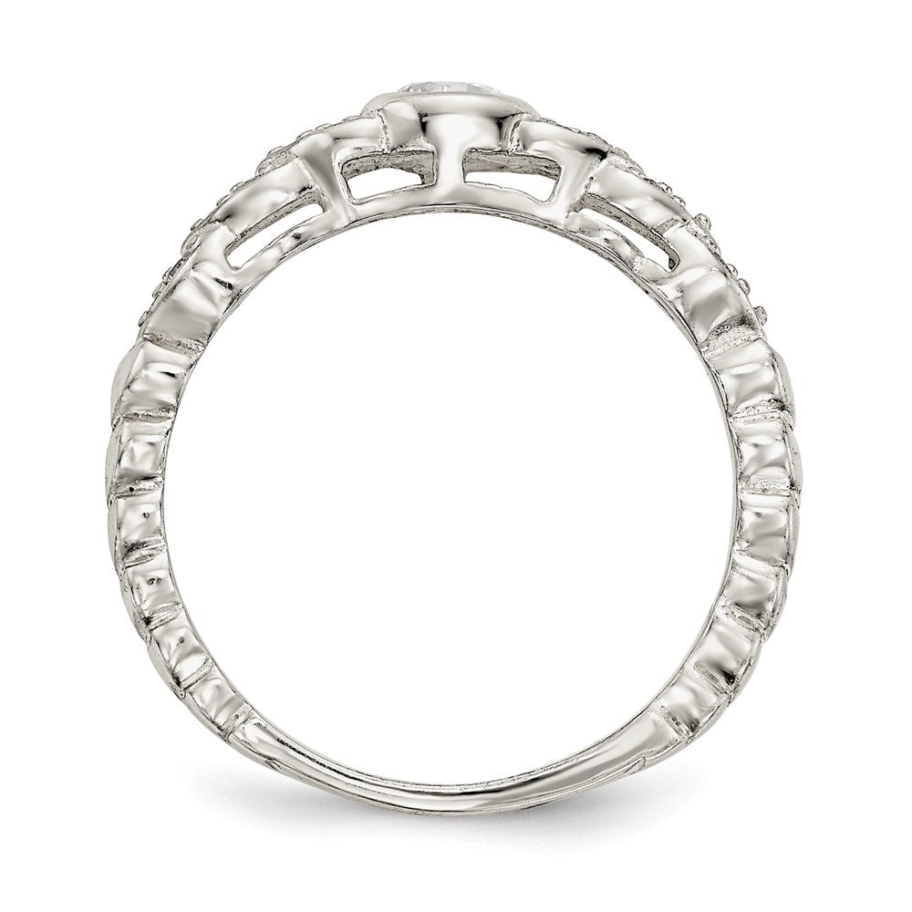 Sterlingsilber Poliert Zirkonia Fantasie Ring