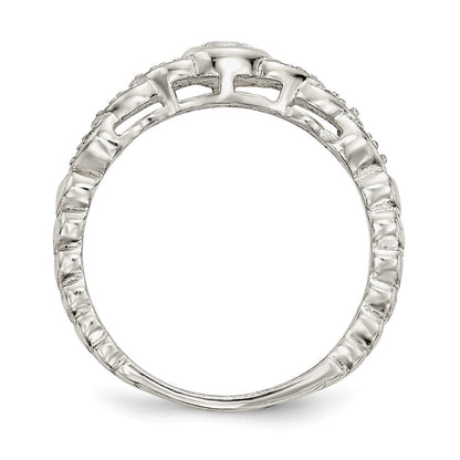 Sterlingsilber Poliert Zirkonia Fantasie Ring