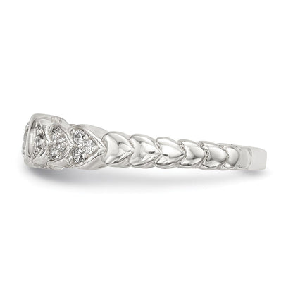 Sterlingsilber Poliert Zirkonia Fantasie Ring