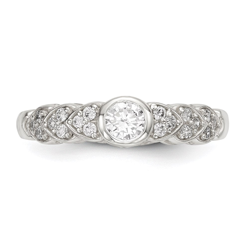 Sterlingsilber Poliert Zirkonia Fantasie Ring