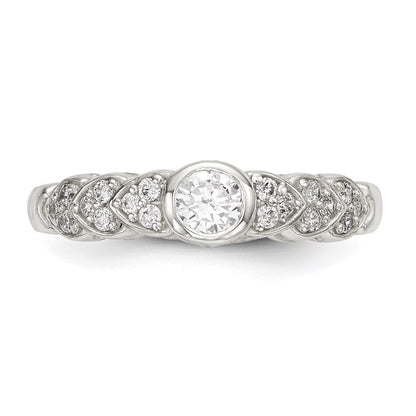 Sterlingsilber Poliert Zirkonia Fantasie Ring