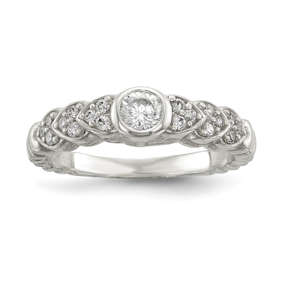 Sterlingsilber Poliert Zirkonia Fantasie Ring