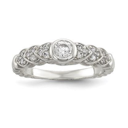 Sterlingsilber Poliert Zirkonia Fantasie Ring