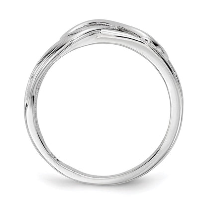 Sterlingsilber Rhodiniert Zirkonia Unendlichkeit Ring