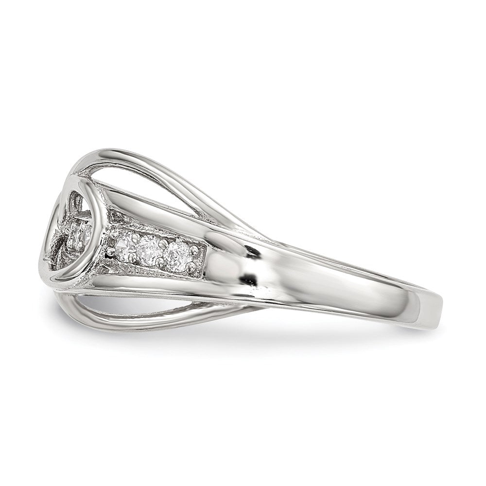 Sterlingsilber Rhodiniert Zirkonia Unendlichkeit Ring