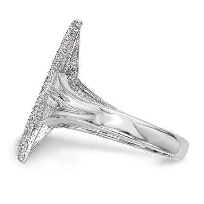 Sterlingsilber Rhodiniert Zirkonia Mond Stern Poliert Ring
