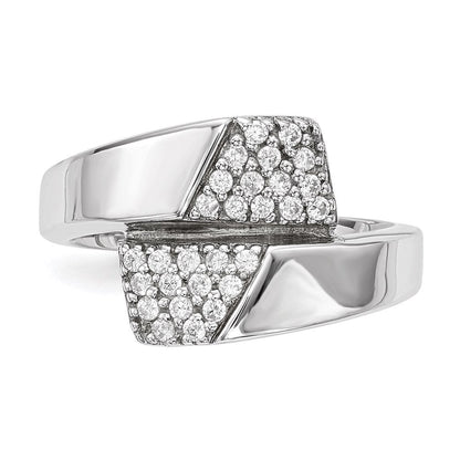 Sterlingsilber Rhodiniert Poliert mit Zirkonia Ring