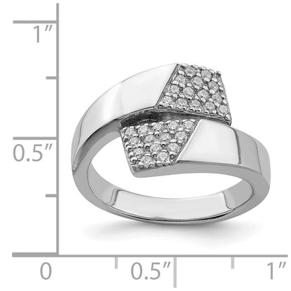 Sterlingsilber Rhodiniert Poliert mit Zirkonia Ring