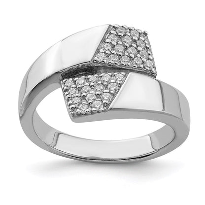 Sterlingsilber Rhodiniert Poliert mit Zirkonia Ring
