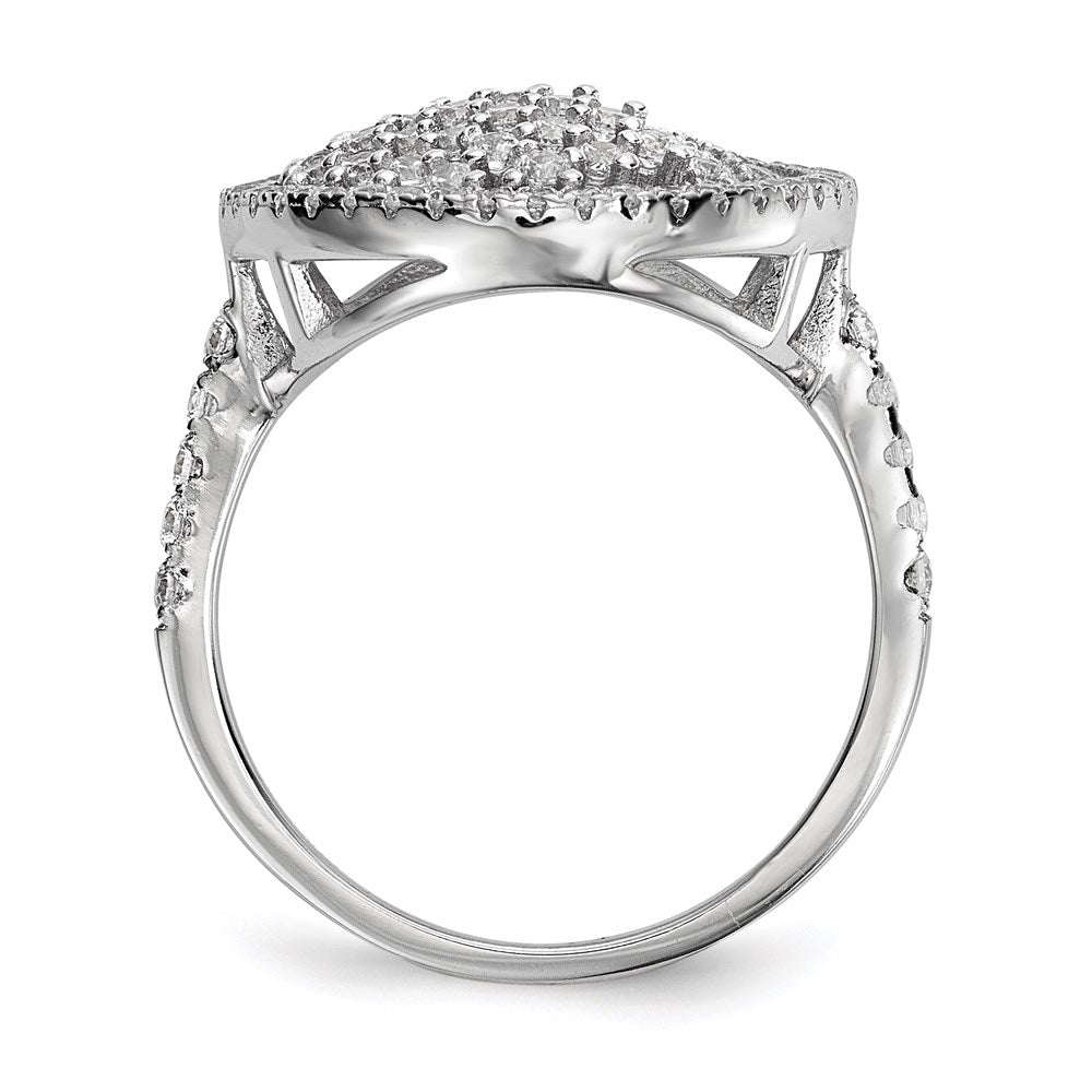 Sterlingsilber Rein Feuer Rhodiniert Zirkonia Ring (size 8 Nur)