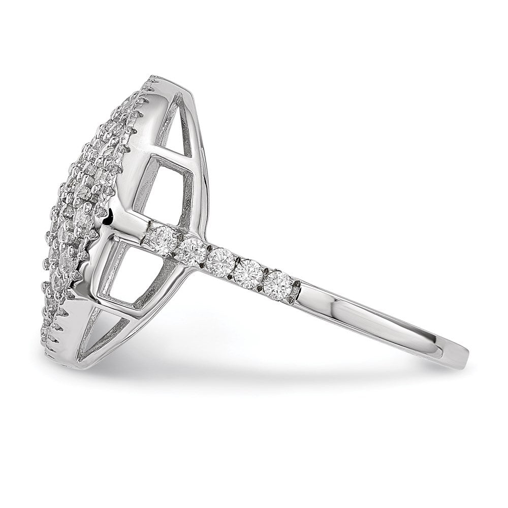 Sterlingsilber Rein Feuer Rhodiniert Zirkonia Ring (size 8 Nur)