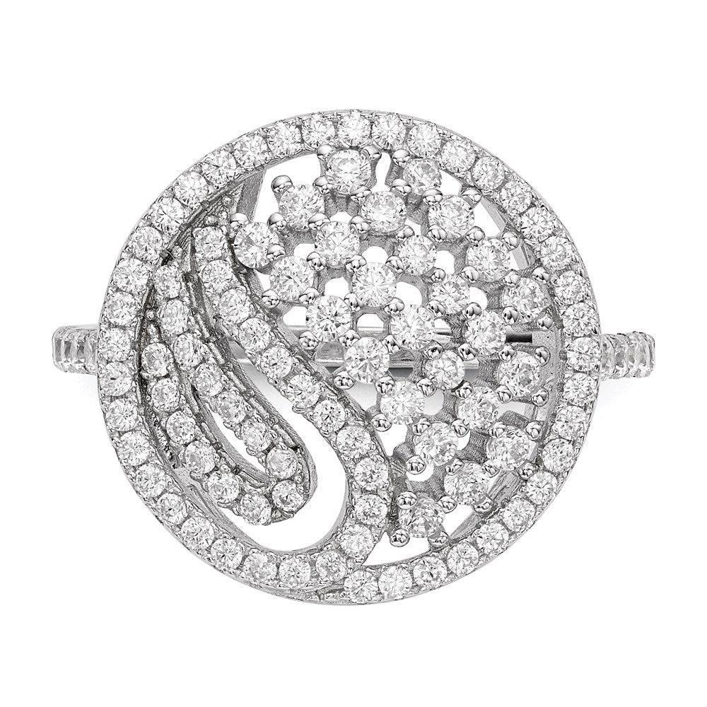 Sterlingsilber Rein Feuer Rhodiniert Zirkonia Ring (size 8 Nur)
