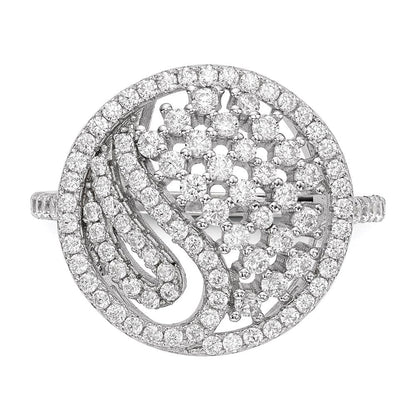 Sterlingsilber Rein Feuer Rhodiniert Zirkonia Ring (size 8 Nur)
