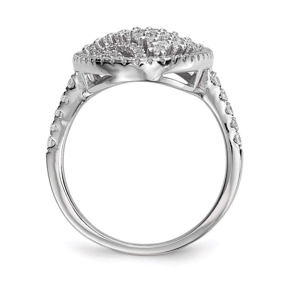 Sterlingsilber Rein Feuer Rhodiniert Zirkonia Ring (size 7 Nur)