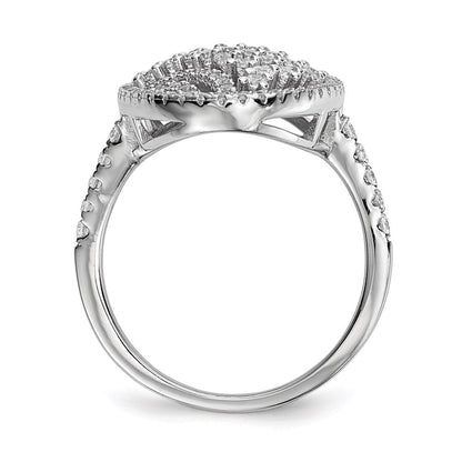Sterlingsilber Rein Feuer Rhodiniert Zirkonia Ring (size 7 Nur)