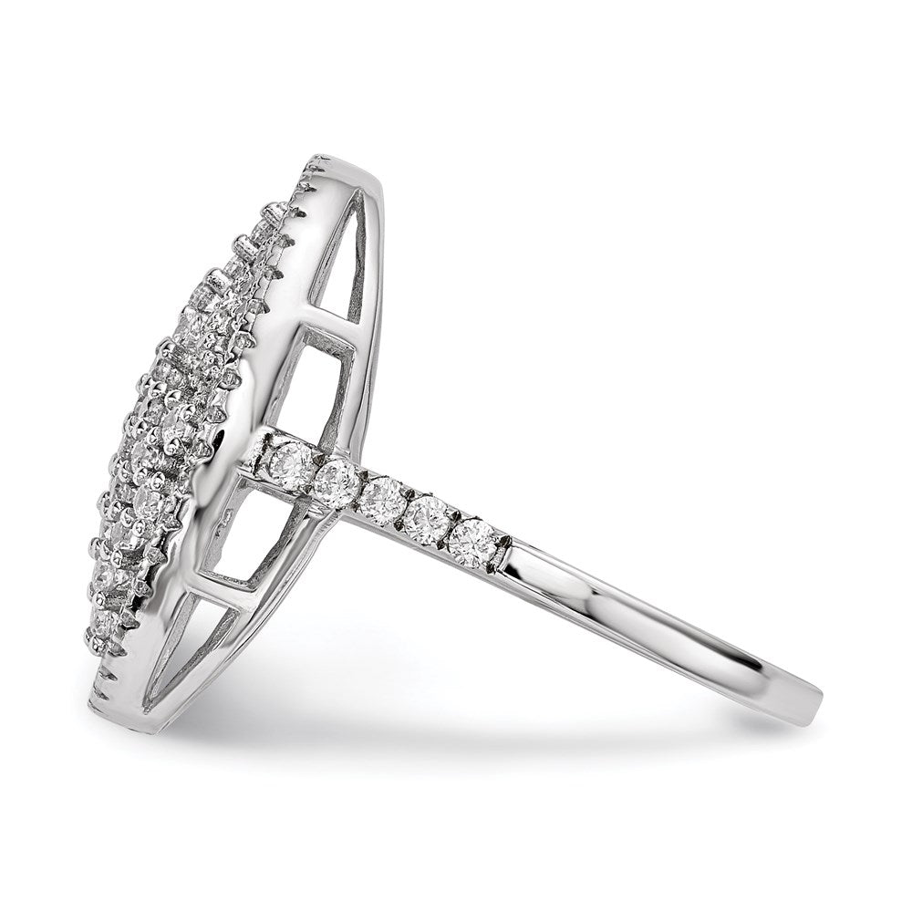 Sterlingsilber Rein Feuer Rhodiniert Zirkonia Ring (size 7 Nur)