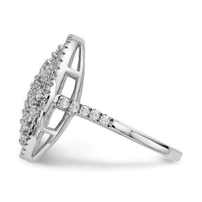Sterlingsilber Rein Feuer Rhodiniert Zirkonia Ring (size 7 Nur)