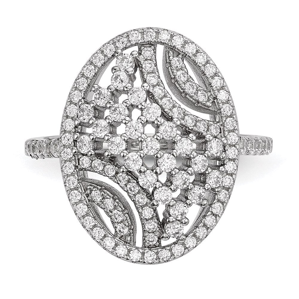 Sterlingsilber Rein Feuer Rhodiniert Zirkonia Ring (size 7 Nur)