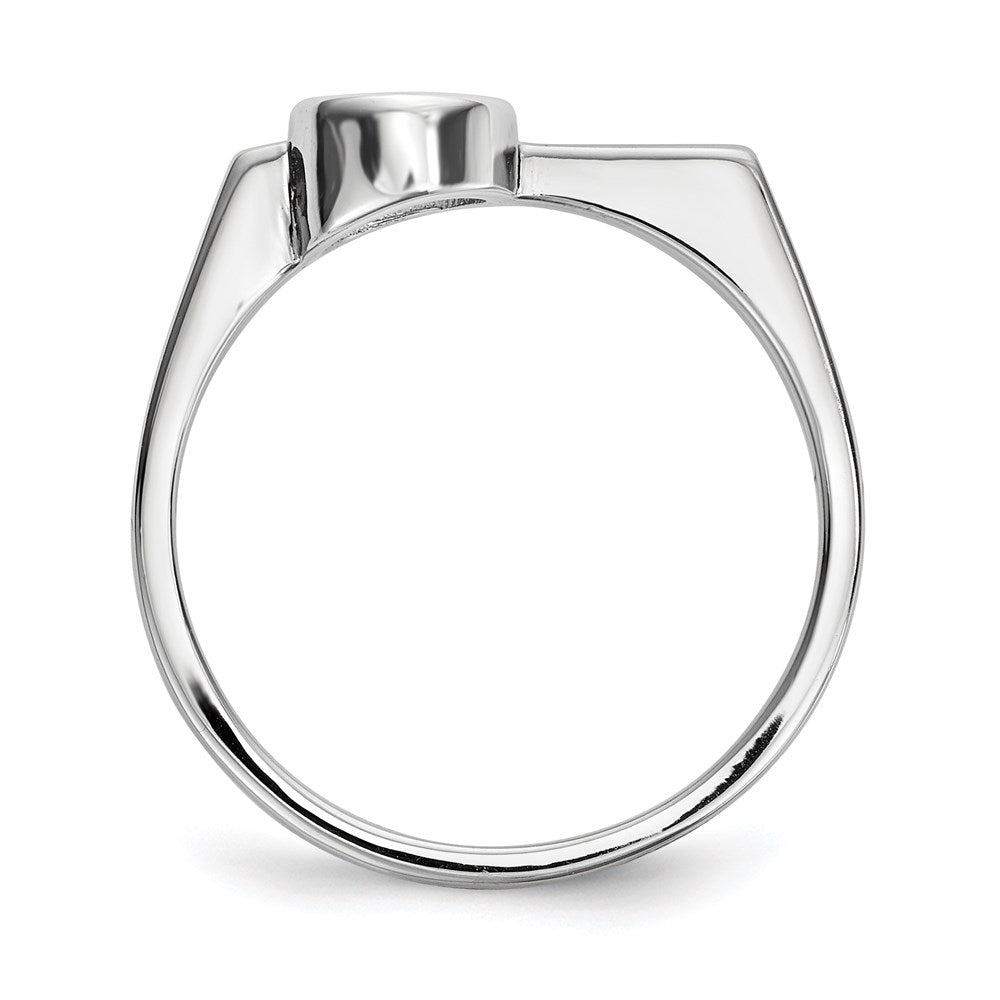 Sterlingsilber Rhodiniert Rund Zirkonia Ring