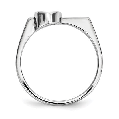 Sterlingsilber Rhodiniert Rund Zirkonia Ring