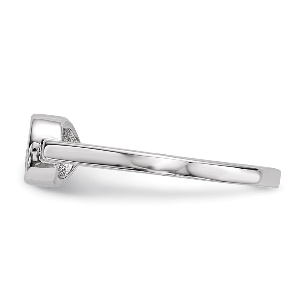 Sterlingsilber Rhodiniert Rund Zirkonia Ring