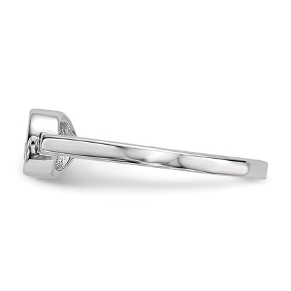 Sterlingsilber Rhodiniert Rund Zirkonia Ring