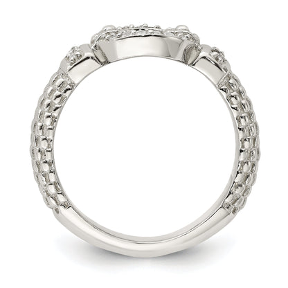 Sterlingsilber Zirkonia Strukturiert Ring