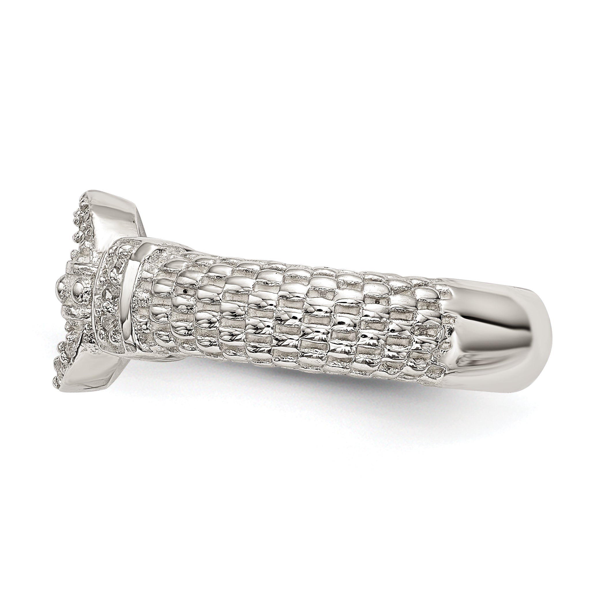 Sterlingsilber Zirkonia Strukturiert Ring