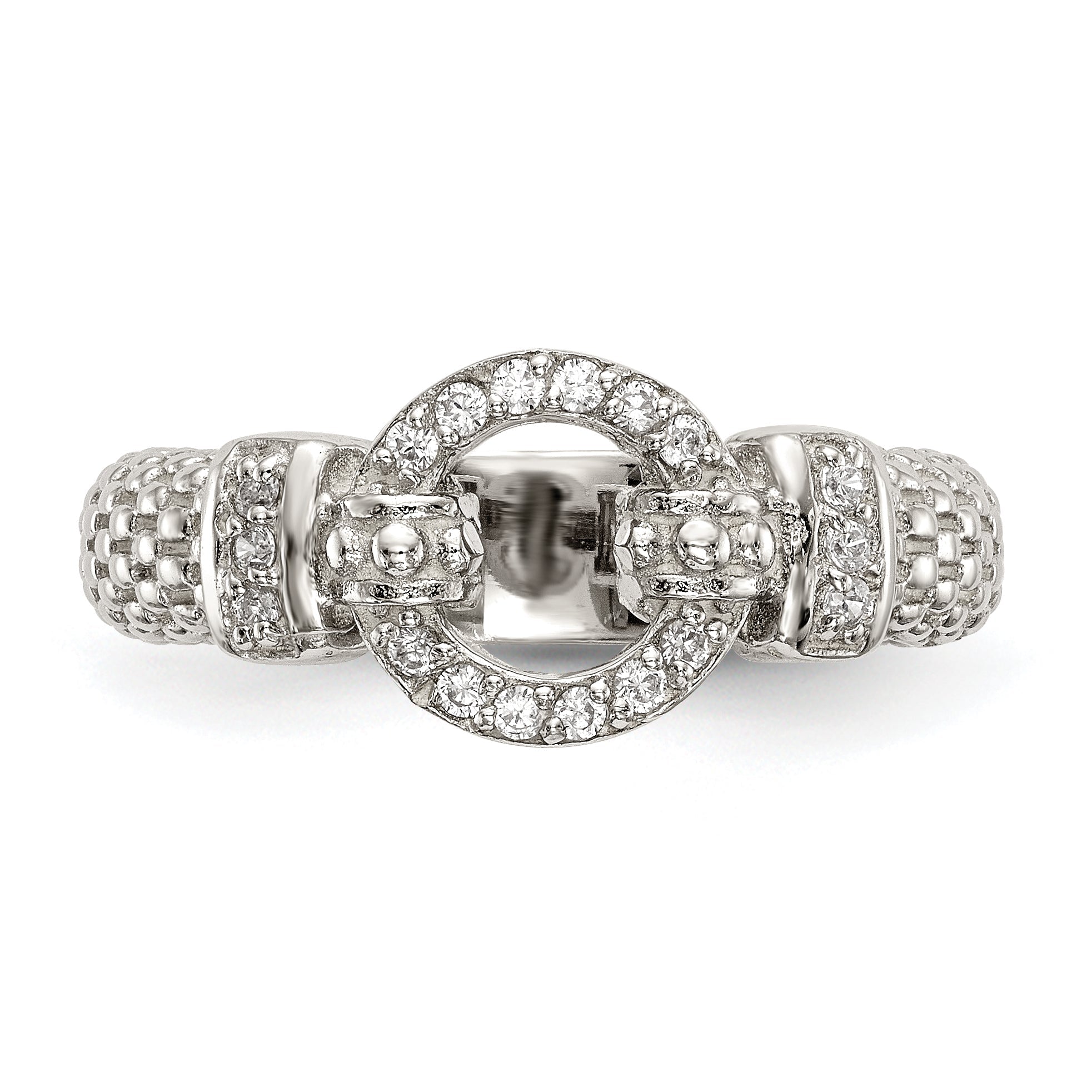 Sterlingsilber Zirkonia Strukturiert Ring