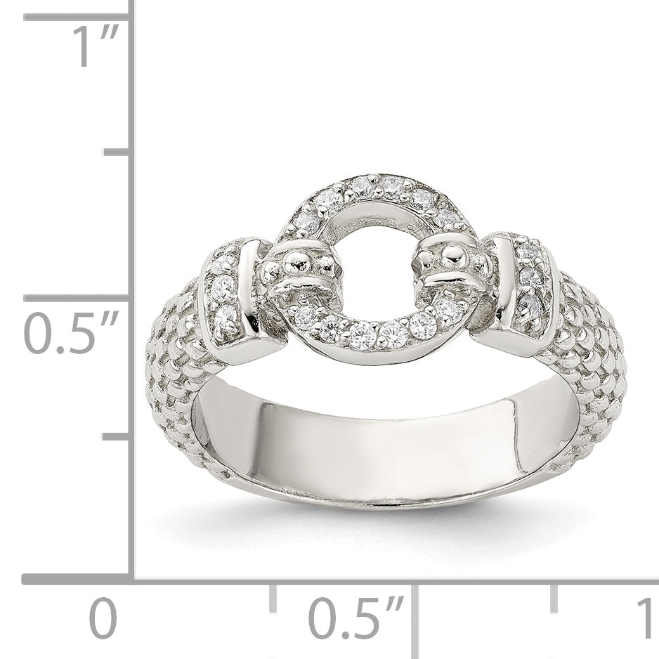 Sterlingsilber Zirkonia Strukturiert Ring