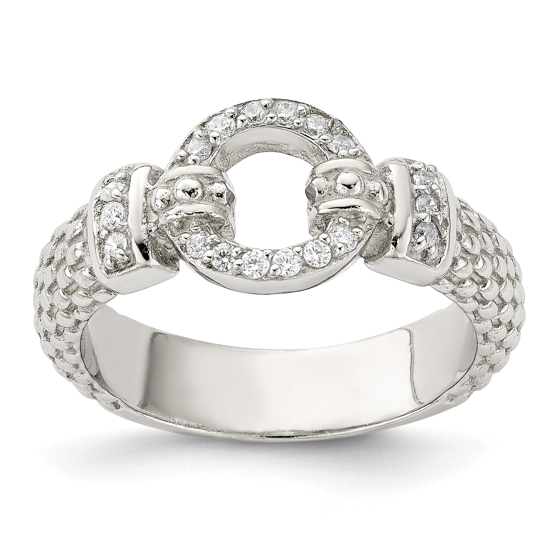 Sterlingsilber Zirkonia Strukturiert Ring