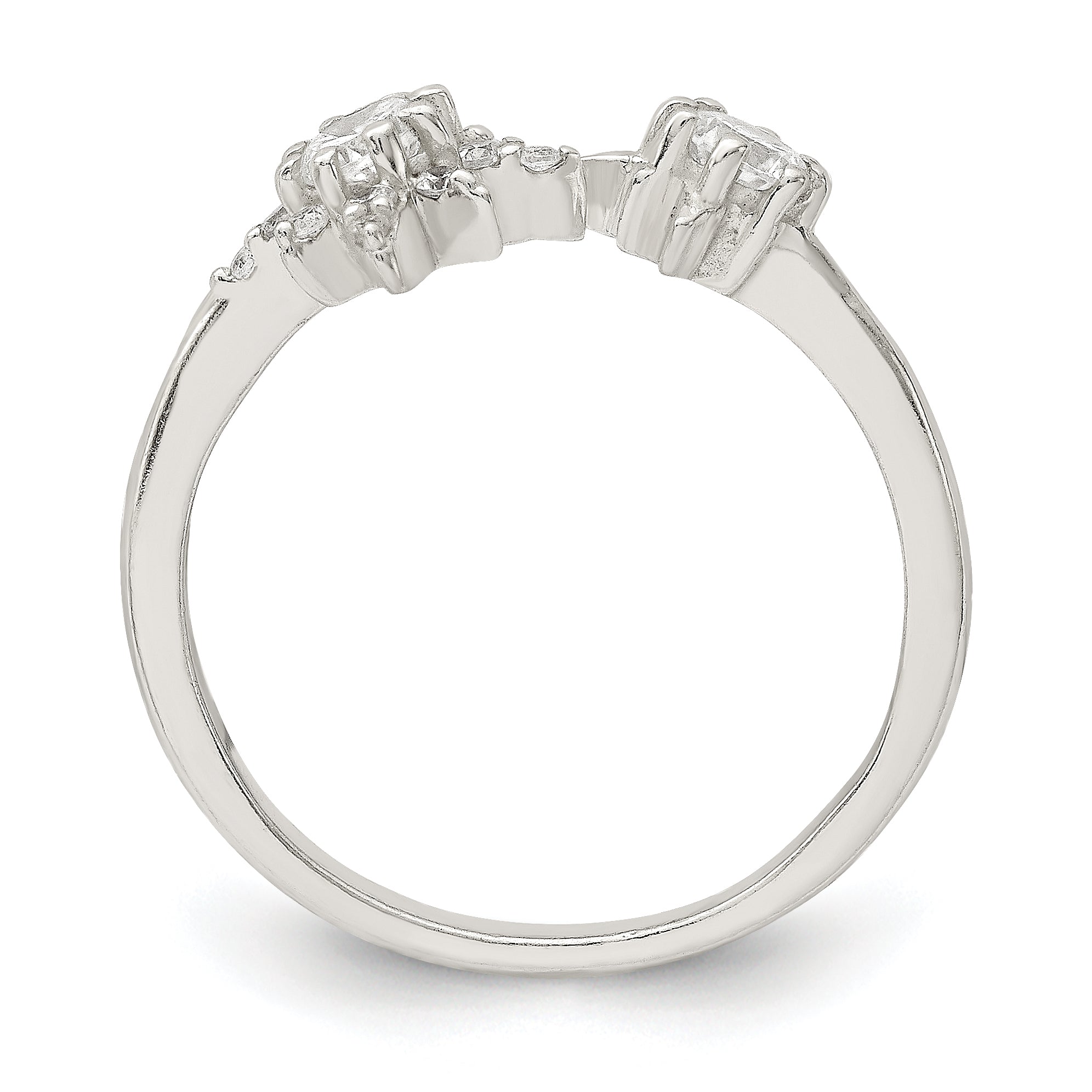 Sterlingsilber Poliert Zirkonia Sterne Ring