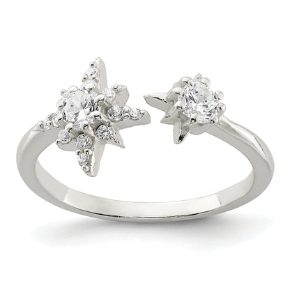 Sterlingsilber Poliert Zirkonia Sterne Ring