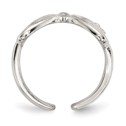Sterlingsilber Poliert Zirkonia Schmetterling Doppelt Finger Ring