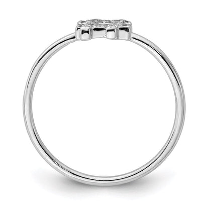 Sterlingsilber Rhodiniert Zirkonia Hashtag Ring