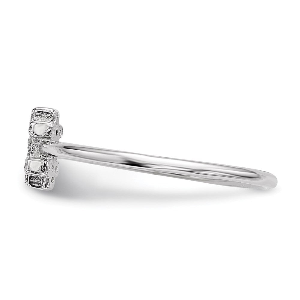 Sterlingsilber Rhodiniert Zirkonia Hashtag Ring