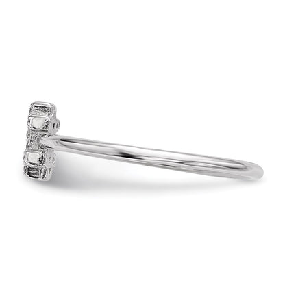 Sterlingsilber Rhodiniert Zirkonia Hashtag Ring