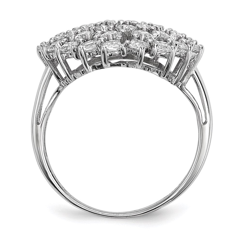 Sterlingsilber Rhodiniert Zirkonia Ring