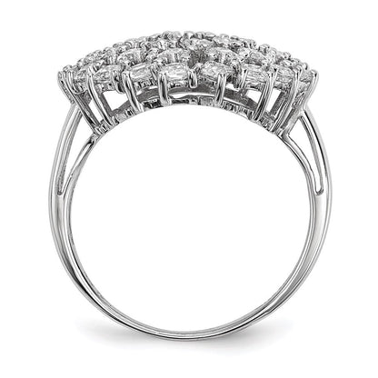 Sterlingsilber Rhodiniert Zirkonia Ring