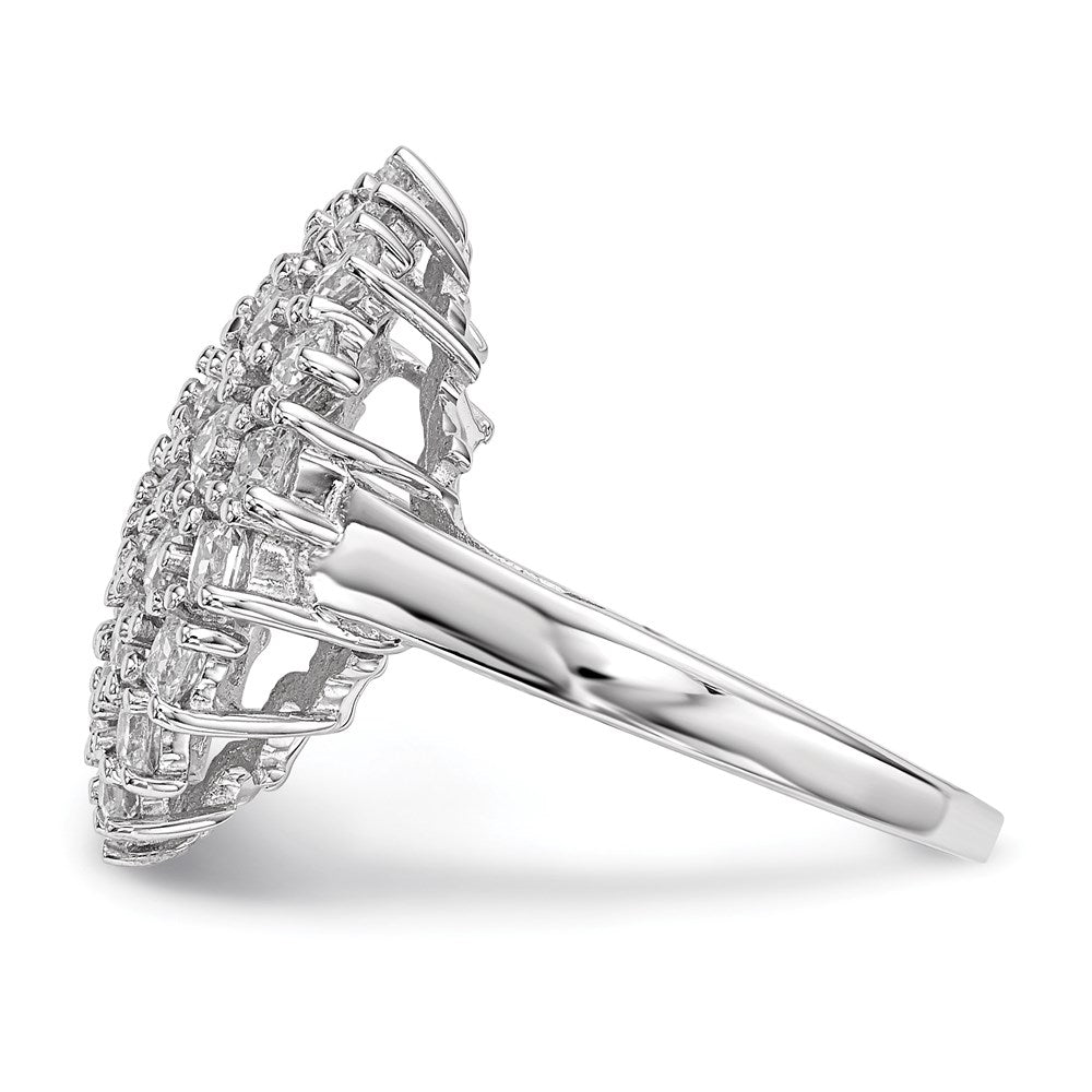 Sterlingsilber Rhodiniert Zirkonia Ring