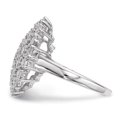 Sterlingsilber Rhodiniert Zirkonia Ring