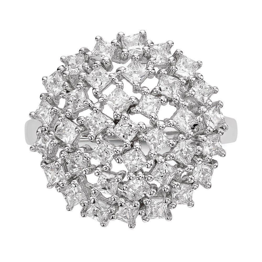 Sterlingsilber Rhodiniert Zirkonia Ring
