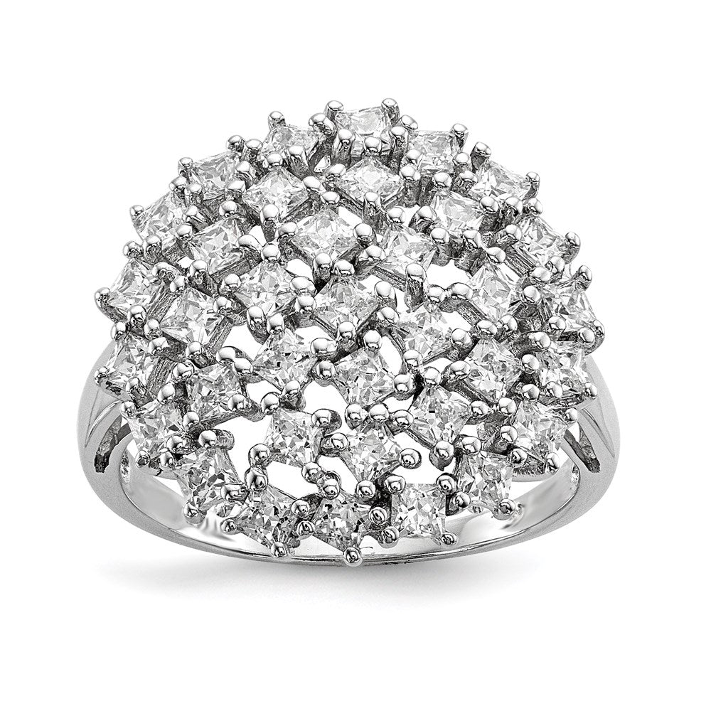 Sterlingsilber Rhodiniert Zirkonia Ring