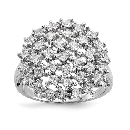 Sterlingsilber Rhodiniert Zirkonia Ring