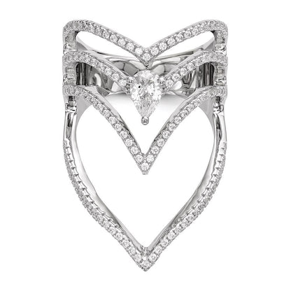 Sterlingsilber Rein Feuer Rhodiniert Zirkonia Ring