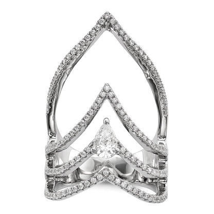 Sterlingsilber Rein Feuer Rhodiniert Zirkonia Ring