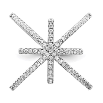 Sterlingsilber Rhodiniert Zirkonia Stern Kreuz Ring